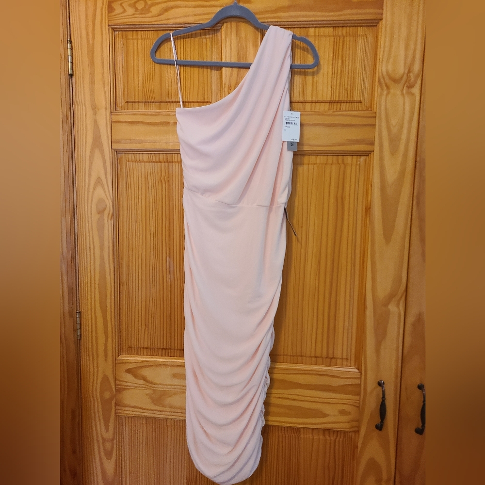 One shoulder Blush Cocktail Dress